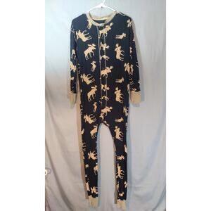 Navy Blue Moose Adult Onesie Pajamas